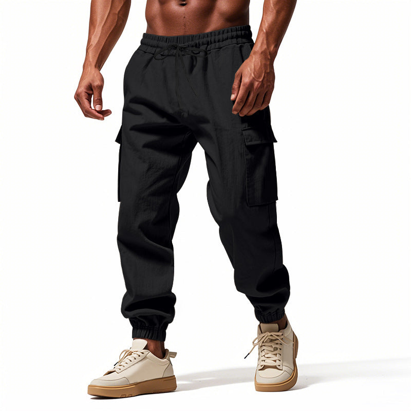 Men's cargo jogging pants with elastic waistband and practical side pockets Skorter