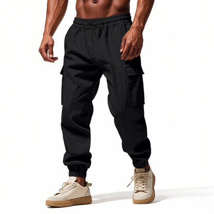 Men's cargo jogging pants with elastic waistband and practical side pockets Skorter