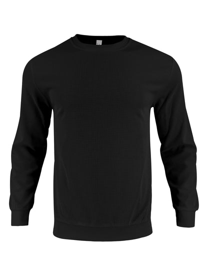 Men's stylish textured sweatshirt with round neck and elastic cuffs Skorter