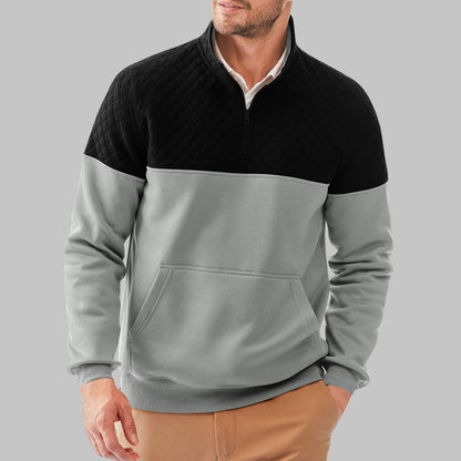 Men's sporty pullover with stand-up collar and pockets Skorter