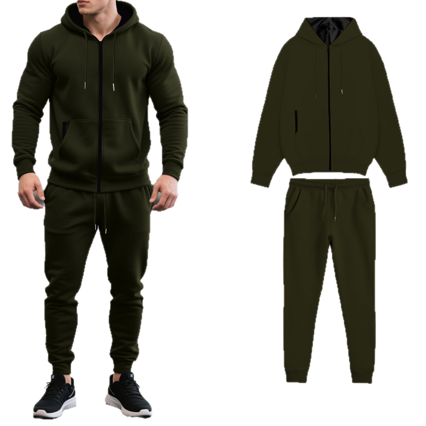 Men's tracksuit with hood and practical pockets Skorter