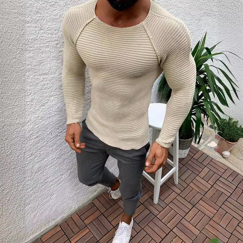 Men's stylish striped long-sleeve shirt Skorter