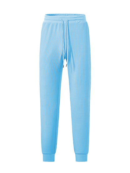 Men's Sporty Waffle Structure Jogging Pants Skorter