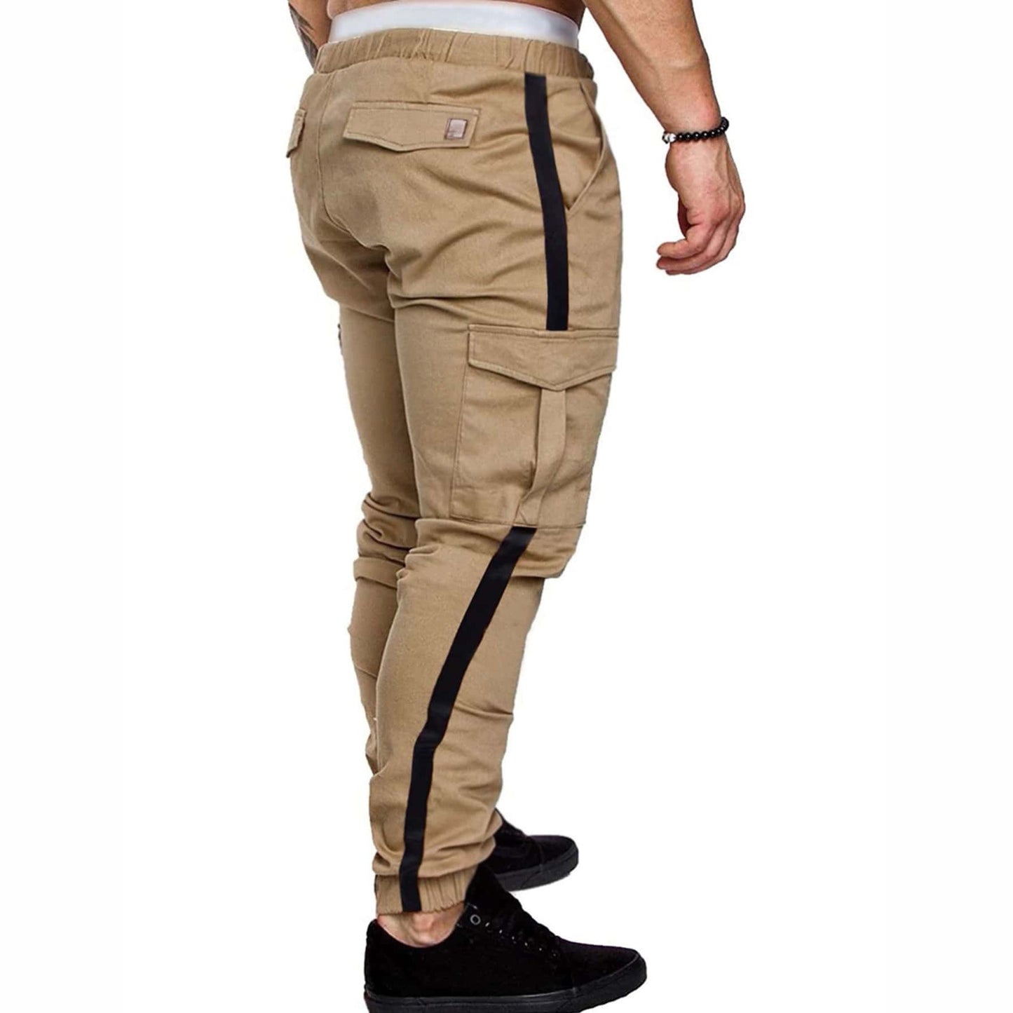 Men's Cargo Jogging Pants with Elastic Waistband and Practical Pockets Skorter