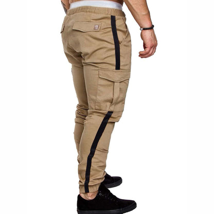 Men's Cargo Jogging Pants with Elastic Waistband and Practical Pockets Skorter