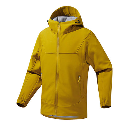 Men's Breathable Softshell Jacket with Adjustable Hood System Skorter