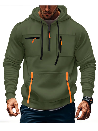 Men's stylish hoodie with functional zippered pockets Skorter