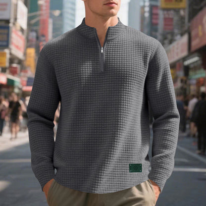 Men's sweater with textured design and high-collar Skorter