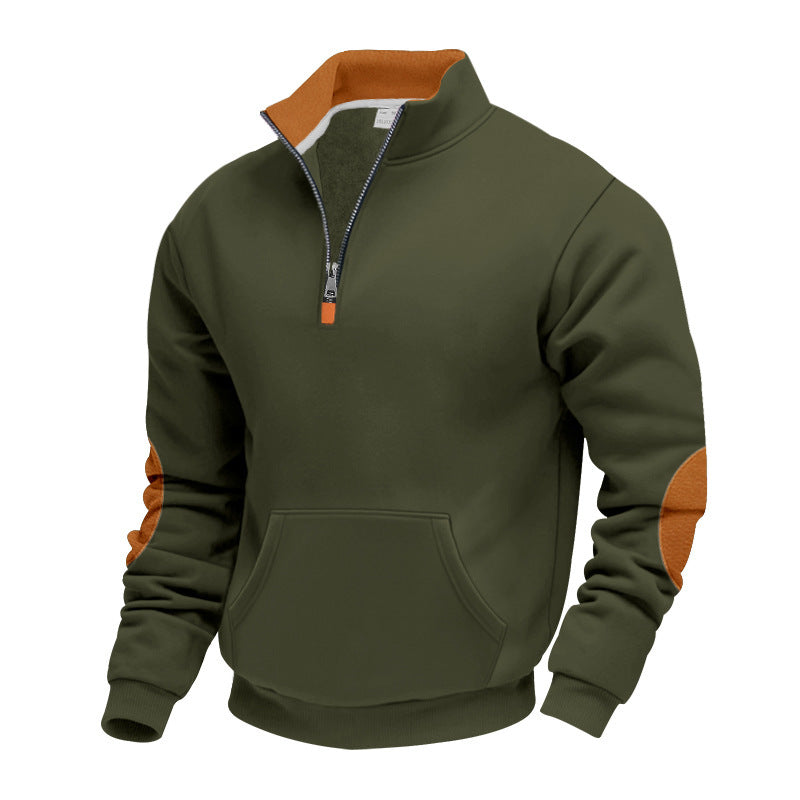 Men's sweater with high collar and trendy zipper Skorter