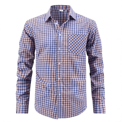 Men's stylish checkered shirt with chest pocket and elegant fit Skorter