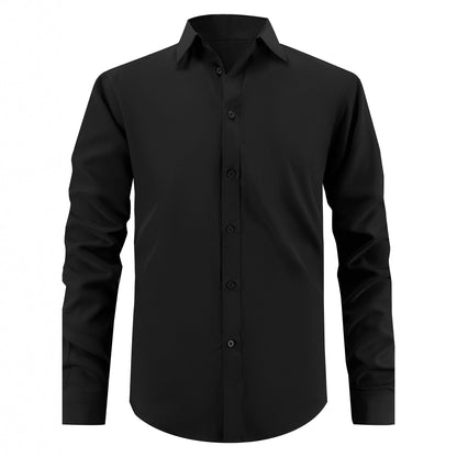 Men's stylish long-sleeve shirt with smooth texture and classic collar Skorter