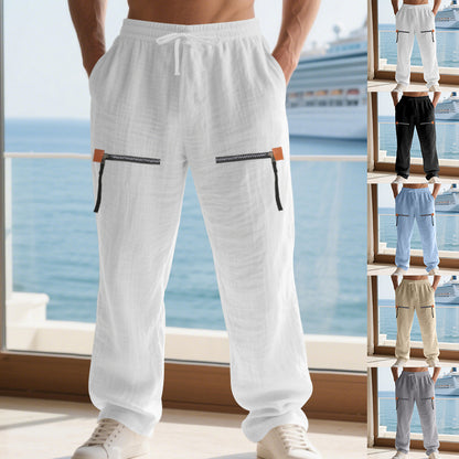 Men's urban-style leisure pants with pockets and elastic waistband Skorter