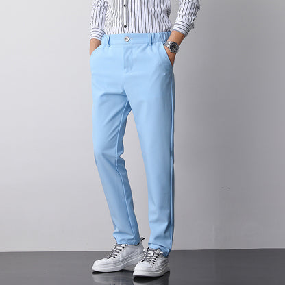 Men's Comfortable Chino Pants with Elastic Waistband Skorter