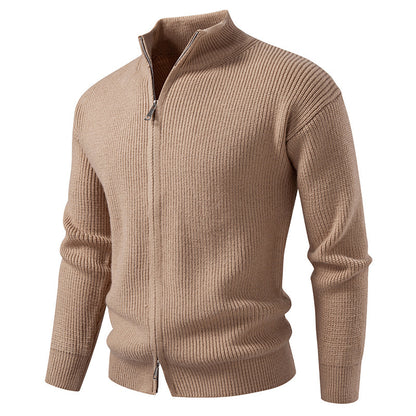 Men's cardigan with stand-up collar and zipper Skorter