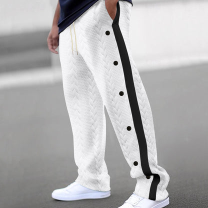 Men's sporty leisure trousers in modern design with side button placket Skorter