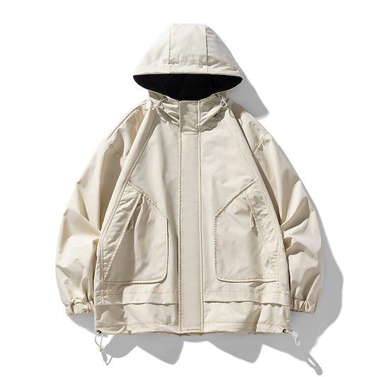 Men's windproof practical outdoor jacket with adjustable hood and large pockets Skorter