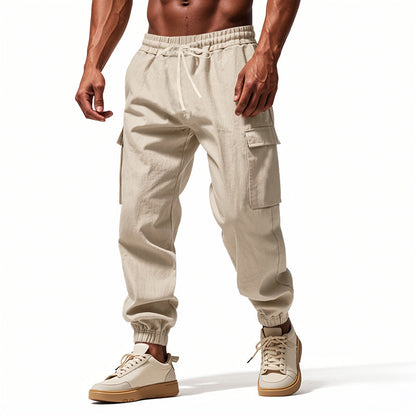 Men's cargo jogging pants with elastic waistband and practical side pockets Skorter