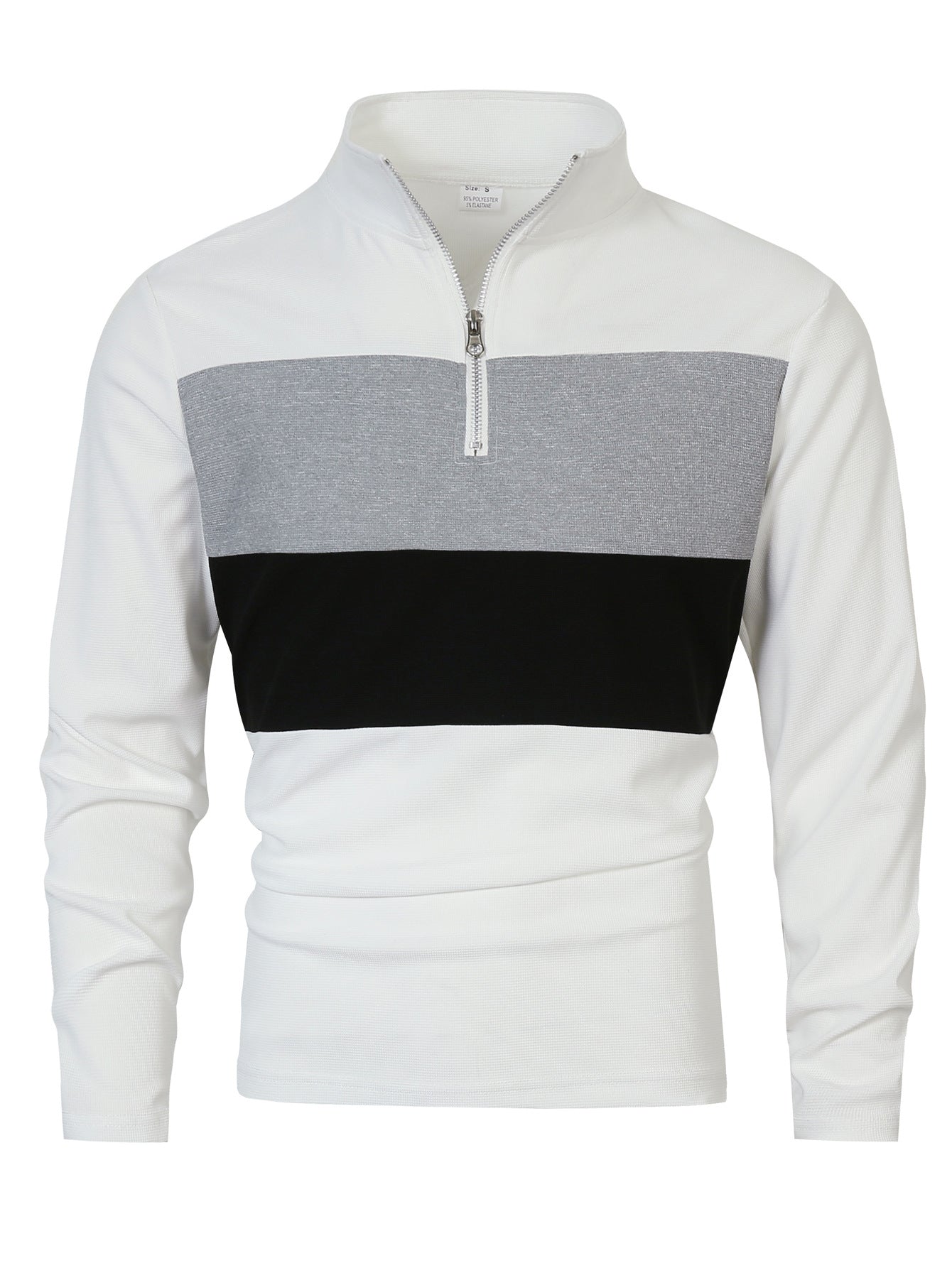 Men's stylish sweater with zipper and color block design Skorter