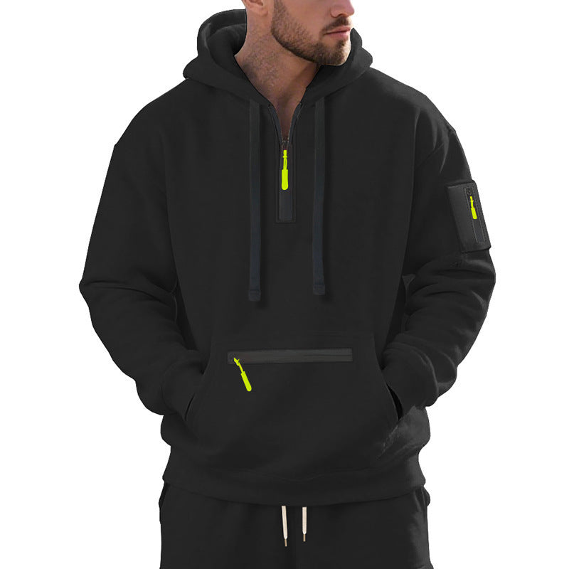 Men's stylish hoodie with innovative zipper elements Skorter