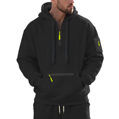 Men's stylish hoodie with innovative zipper elements Skorter