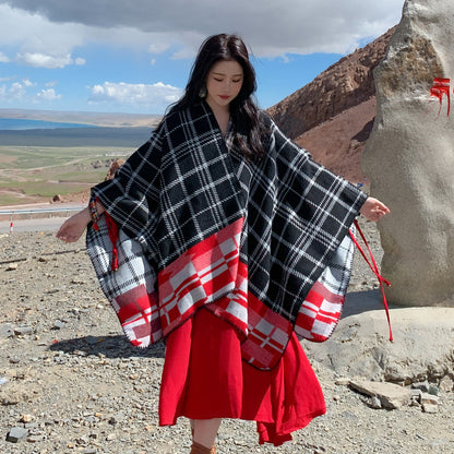 Skorter | Ethical Tibetan shawl cape Warm scarf