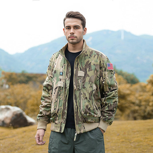 Men's technical bomber jacket with functional pockets Skorter
