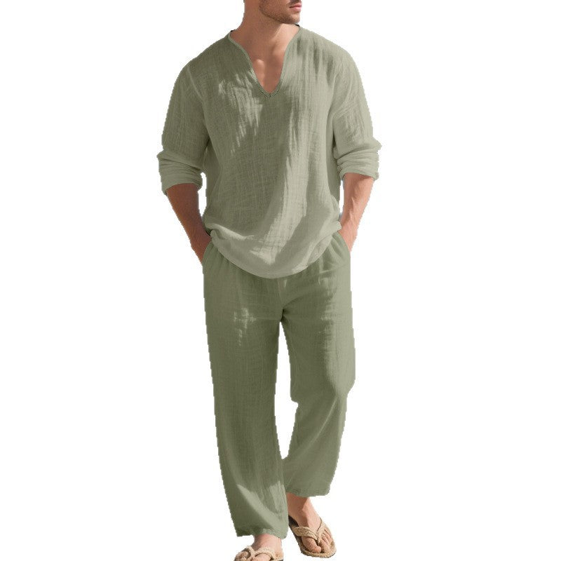 Luftig linnekostym för män Skorter