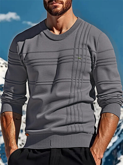 Men's stylish knitted sweater with unique texture details Skorter