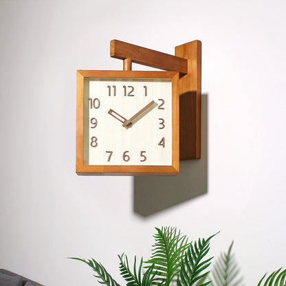 Skorter | Wall-Corner-Two-Sided Wood-Analog-Clock
