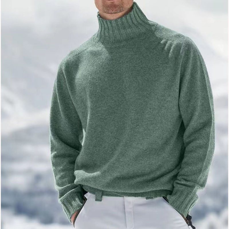 Men's turtleneck sweater made of high-quality wool with textured details Skorter
