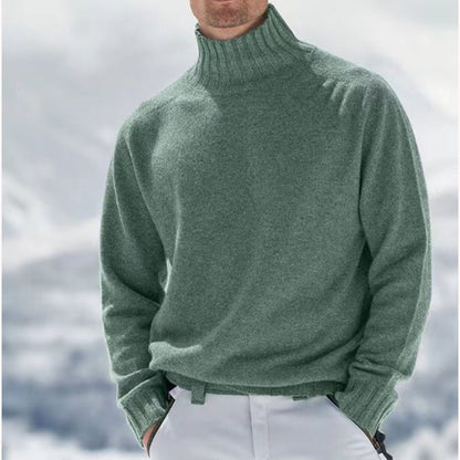 Men's turtleneck sweater made of high-quality wool with textured details Skorter