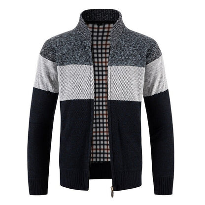 Men's cardigan with textured design and modern collar Skorter