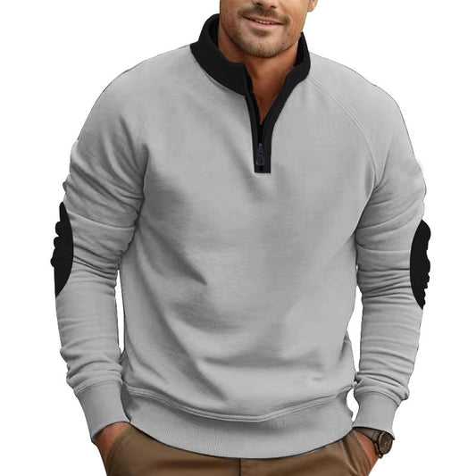 Men's sporty sweatshirt with stand-up collar and trendy contrast details Skorter