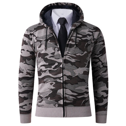 Men's stylish hoodie with lined hood and bold camouflage pattern Skorter