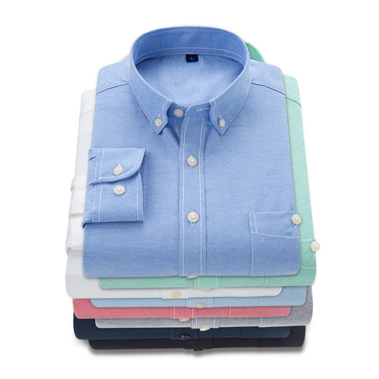 Herrskjorta med button-down-krage och bröstficka Skorter