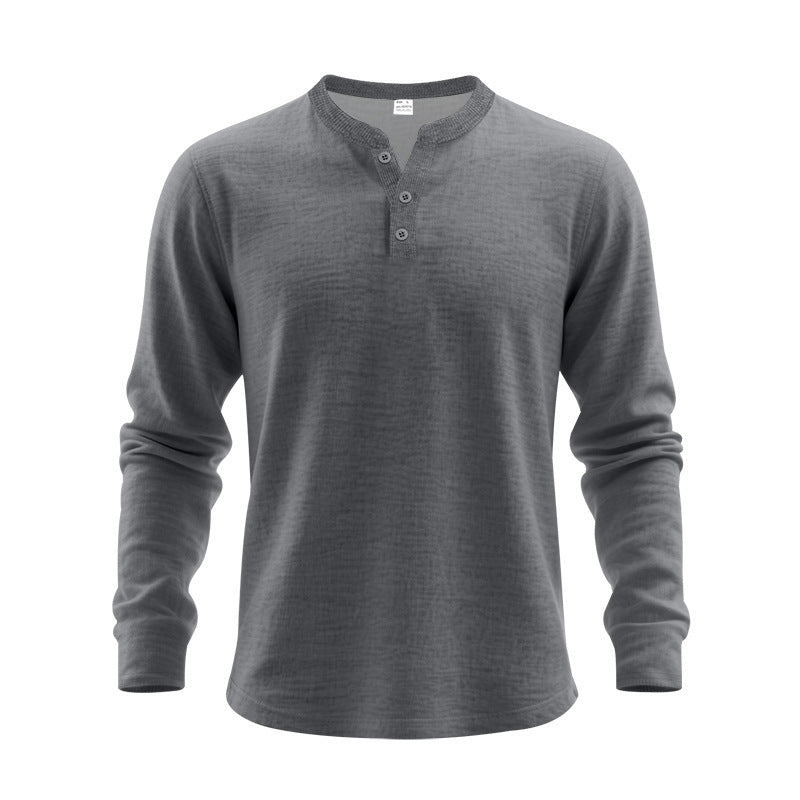Men's Long Sleeve Shirts in Classic Henley Style Skorter