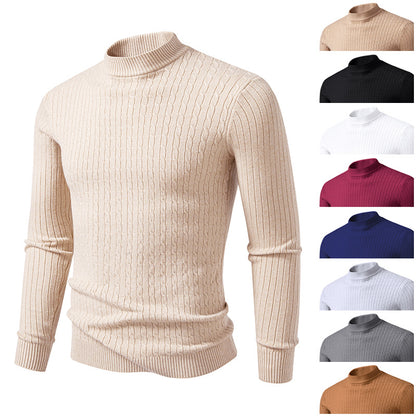 Men's turtleneck sweater with textured cable design Skorter