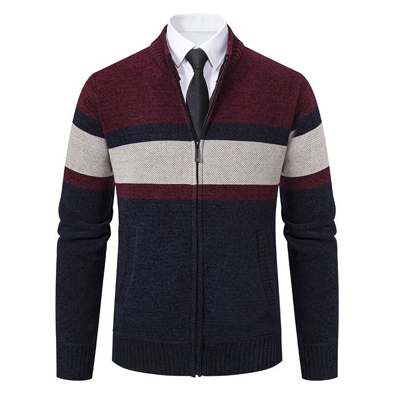 Men's cardigan with textured design and high-collar Skorter