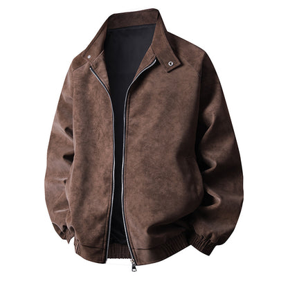 Men's stylish faux leather jacket in a modern design with elastic cuffs Skorter