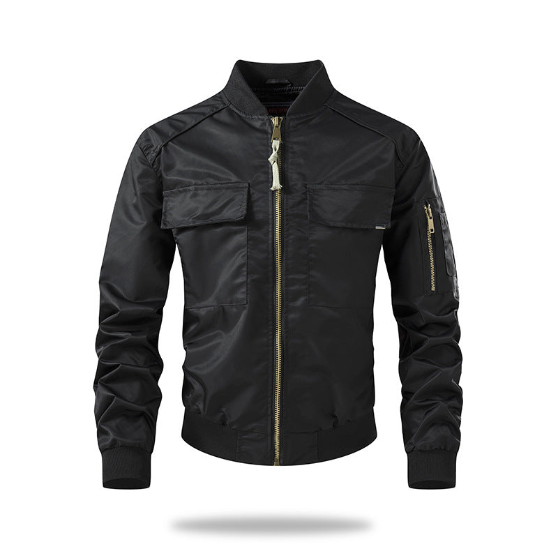Men's Bomber Jacket with Practical Pockets and Breathable Material Skorter
