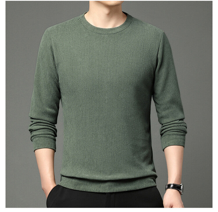 Herrtröja med fin struktur och rund halsringning, Skorter