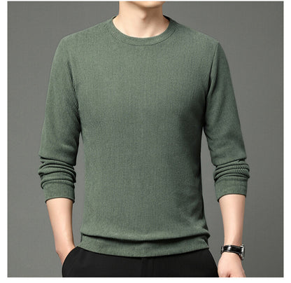 Herrtröja med fin struktur och rund halsringning, Skorter