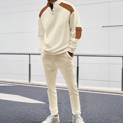 Men's Sporty Zip Set with Fashionable Accents and Structured Processing Skorter