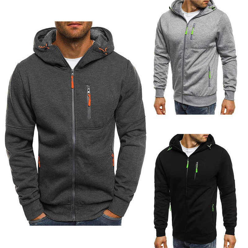Men's functional hoodie with a slim fit and practical zippered pockets Skorter