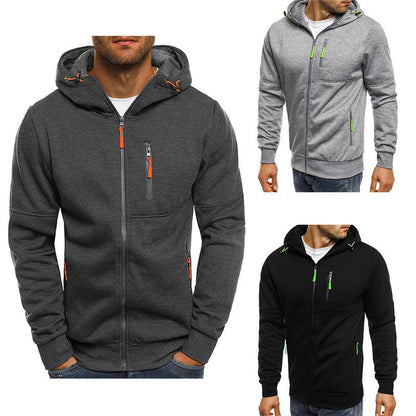 Men's functional hoodie with a slim fit and practical zippered pockets Skorter