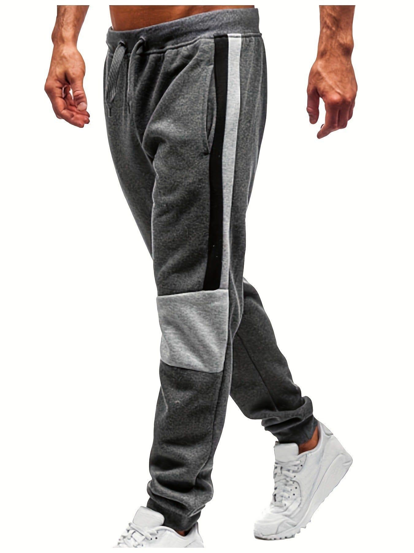 Men's sporty sweatpants with color block design and elastic waistband Skorter