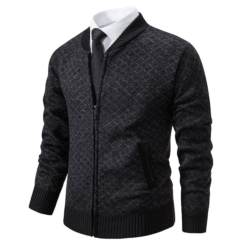 Men's cardigan with modern zip closure and textured design Skorter