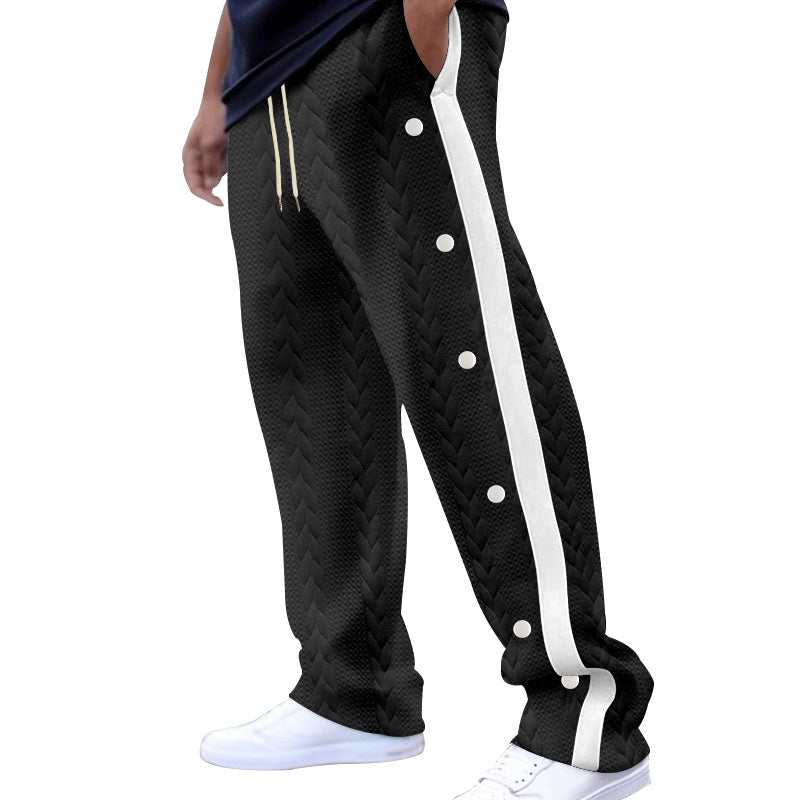 Men's sporty leisure trousers in modern design with side button placket Skorter