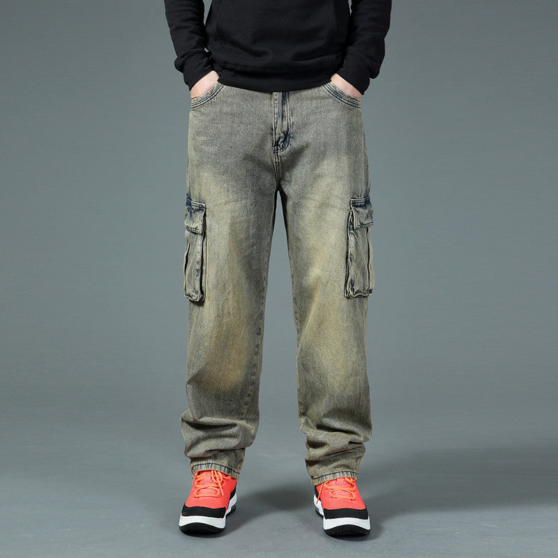 Men's cargo jeans with practical side and back pockets Skorter