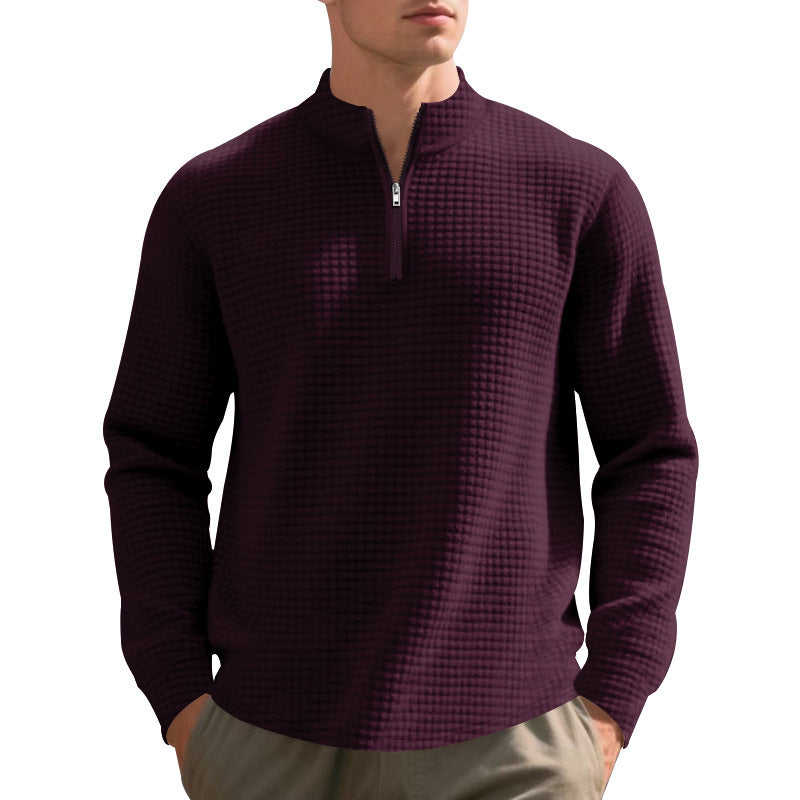 Men's sweater with high collar and practical zip opening Skorter